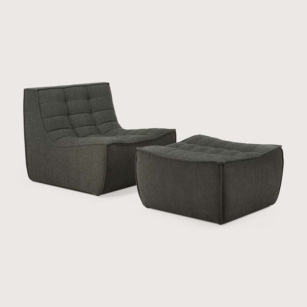 Fauteuil N701, très confortable, au design moderne, associé aux canapés N701 permet de composer le canapé de votre choix , en tissu Moss