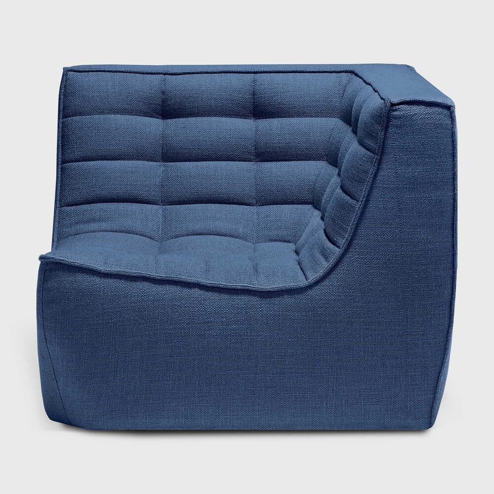 Fauteuil d'angle N701, très confortable, au design moderne, associé aux canapés N701 permet de composer le canapé de votre choix , en tissu Bleu