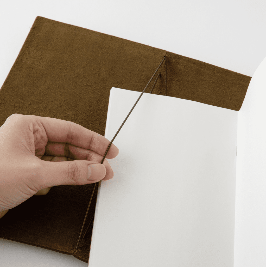 Carnet de voyage en cuir de la marque Traverler's Compagny. Coloris Olive.