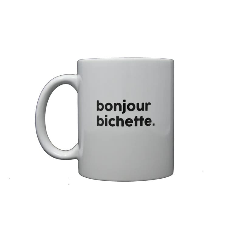 Mug Bonjour Bichette de la marque Félicie aussi, fabriqué en France, en céramique.