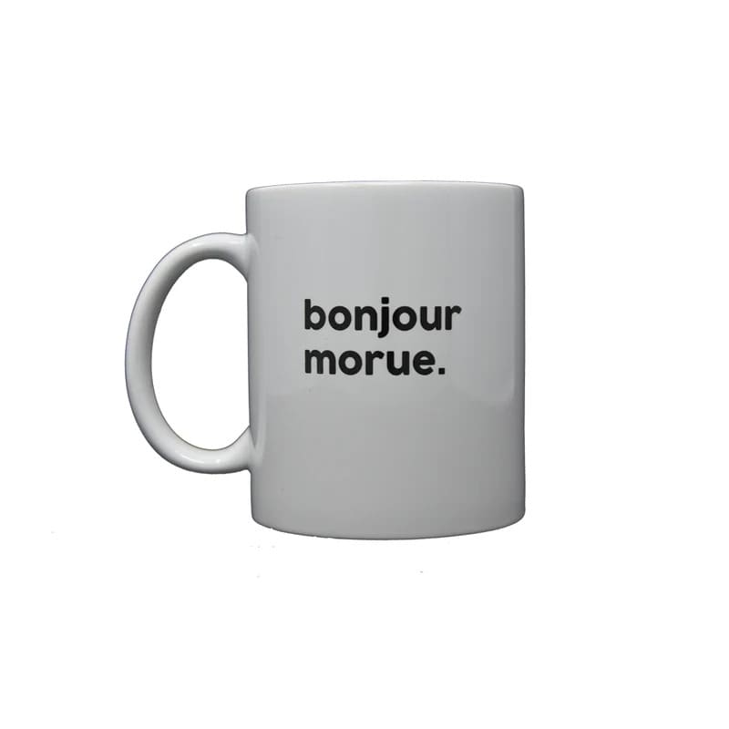 Mug Bonjour Morue de la marque Félicie aussi, fabriqué en France, en céramique.