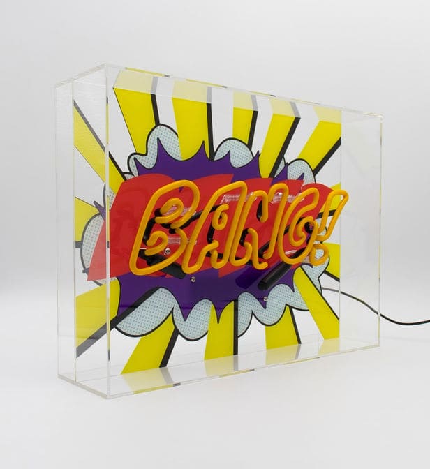 Néon Bang! de la marque Locomocean, en acrylique et néon en verre, de 40x10,5x30 centimètres.