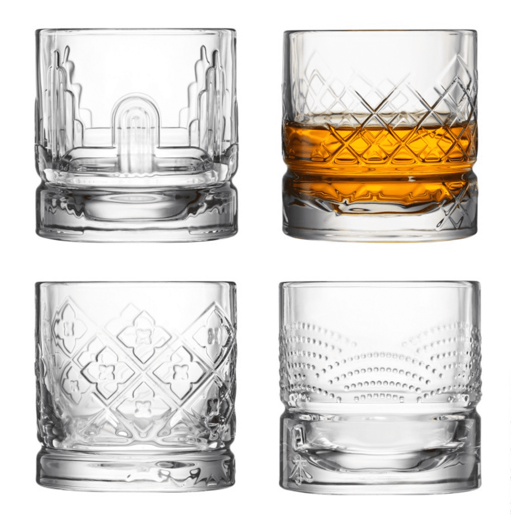 Coffret de 4 verres à whisky de la marque La Rochère, en verre mécanique.