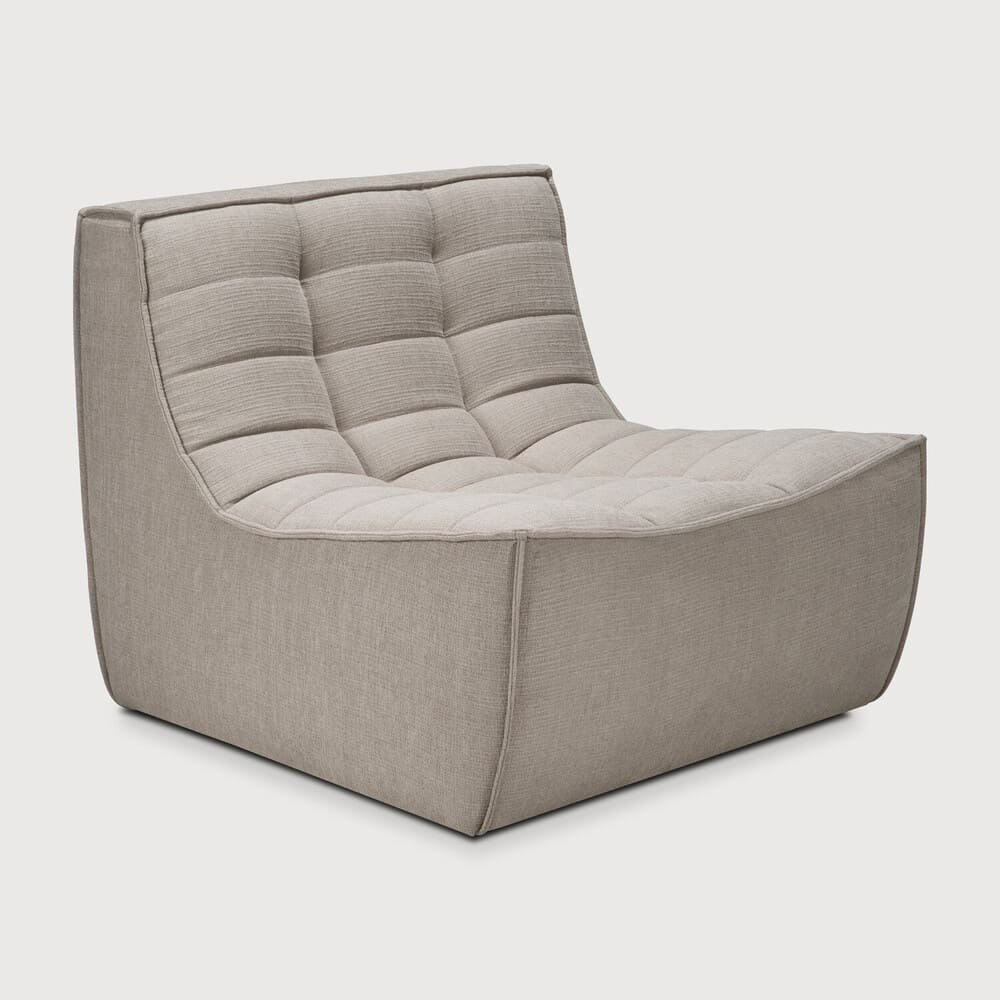 Fauteuil N701, très confortable, au design moderne, associé aux canapés N701 permet de composer le canapé de votre choix, en tissu Écru.