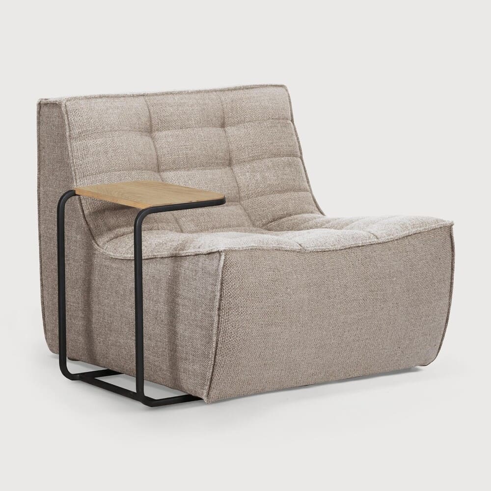  Fauteuil N701, très confortable, au design moderne, associé aux canapés N701 permet de composer le canapé de votre choix , en tissu Beige.