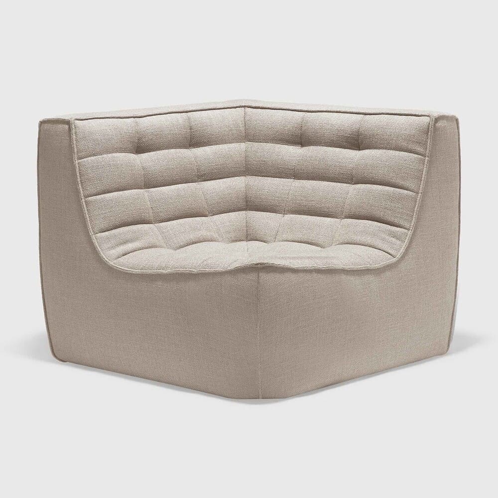 Fauteuil d'angle N701, très confortable, au design moderne, associé aux canapés N701 permet de composer le canapé de votre choix , en tissu Beige.