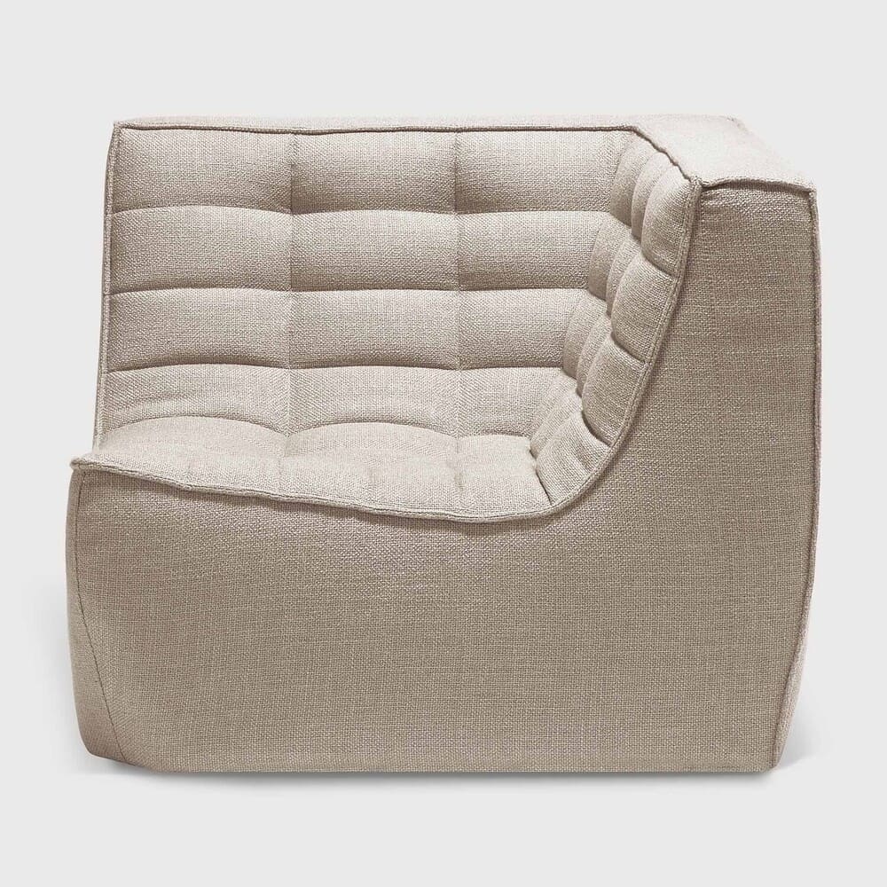 Fauteuil d'angle N701, très confortable, au design moderne, associé aux canapés N701 permet de composer le canapé de votre choix , en tissu Beige.