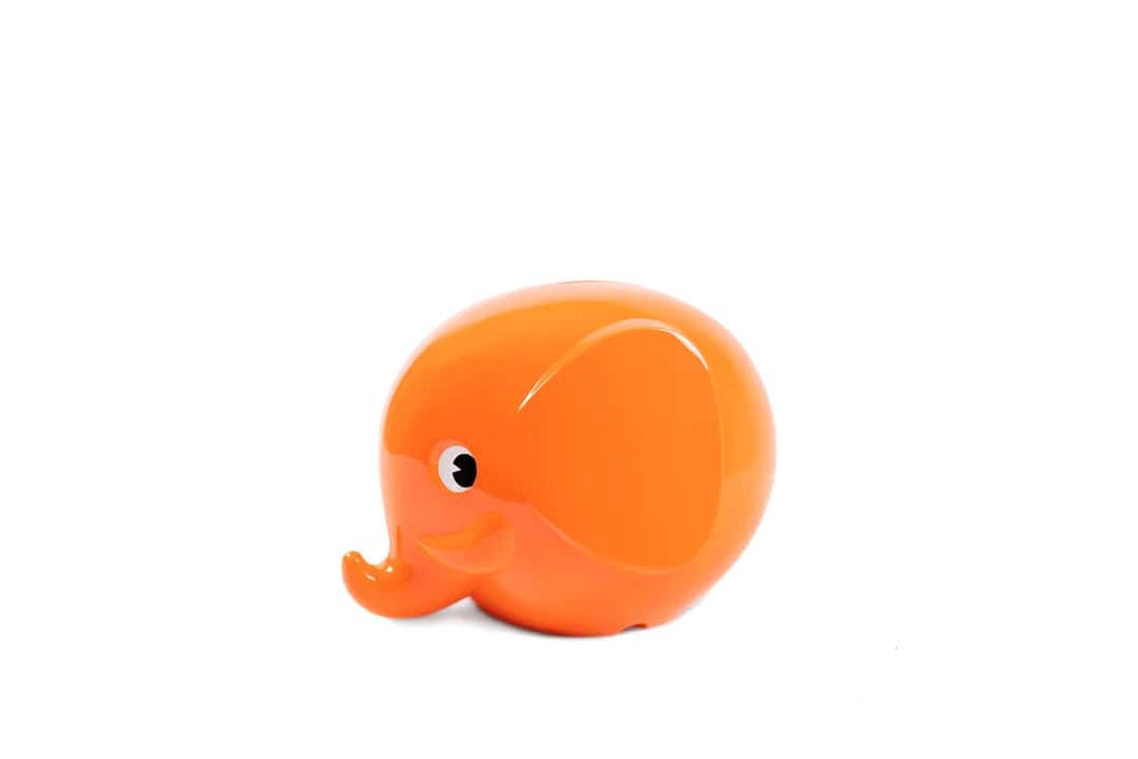  Tirelire maxi éléphant, très populaire dans les années 70 en Suède, fabriqué en Suède sans BPA. Coloris orange.