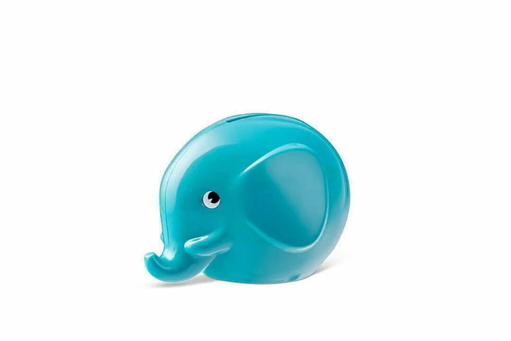Tirelire medi éléphant, très populaire dans les années 70 en Suède, fabriqué en Suède sans BPA. Coloris turquoise.