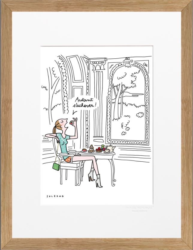 Affiche image republic, collection Soledad autant s'achever. Affiche en 30x40 cm avec un passe partout de 5cm. Cadre bois naturel.