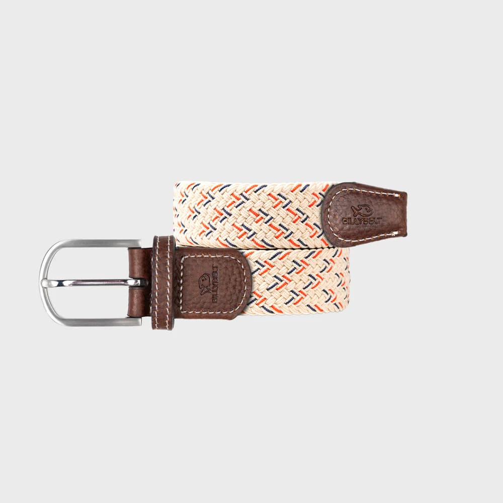 Ceinture tressée en cuir de la marque Billy Belt, très élégante, selon votre humeur du moment. Coloris Bamako.