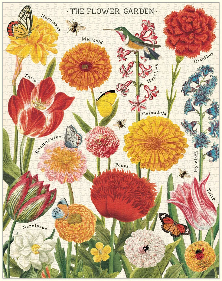 Puzzle de 1000 pièces de la marque CAVALLINI & CO, version Fleurs Fleurs du jardin.