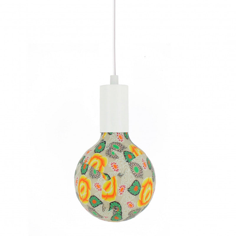 Une ampoule fleuries Nexel à filament LED en verre et en céramique. Code de l'ampoule P051.