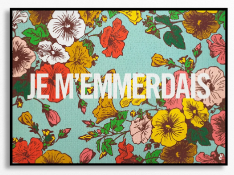 Puzzle je m'emmerdais de 1000 pièces de la marque Piece & Love, fabriqué en France avec des cartons FSC.