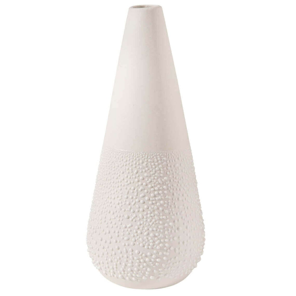 Vase mini de la marque Rader, en porcelaine blanche, design 5. Dimensions de Ø6 cm, H14 cm.