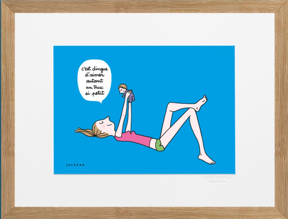 Affiche image republic, collection Soledad un truc petit. Affiche en 30x40 cm avec un passe partout de 5cm. Cadre bois naturel.