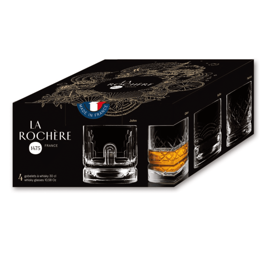 REAWOW Lot De 4 Verres à Whisky Empilables - Design Vintage Créatif Et Élégant